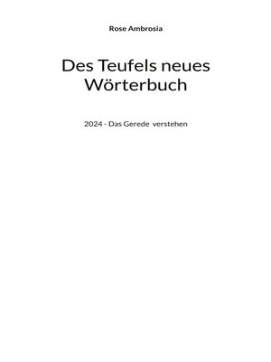 cover image of Des Teufels neues Wörterbuch